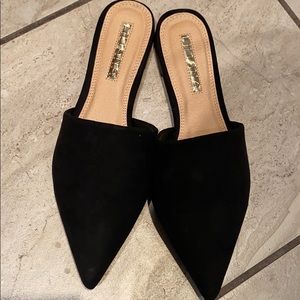 Emmy Black Suede Pointed Toe Slides NWOT